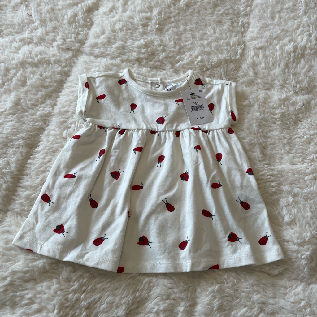 Cotton On White Dress With Red Pattern